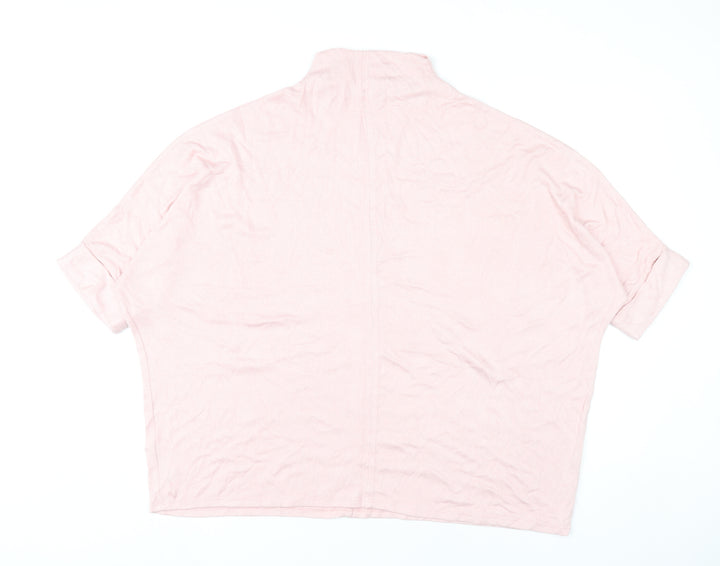Apricot Womens Pink High Neck Relaxed Pullover Jumper Size 16