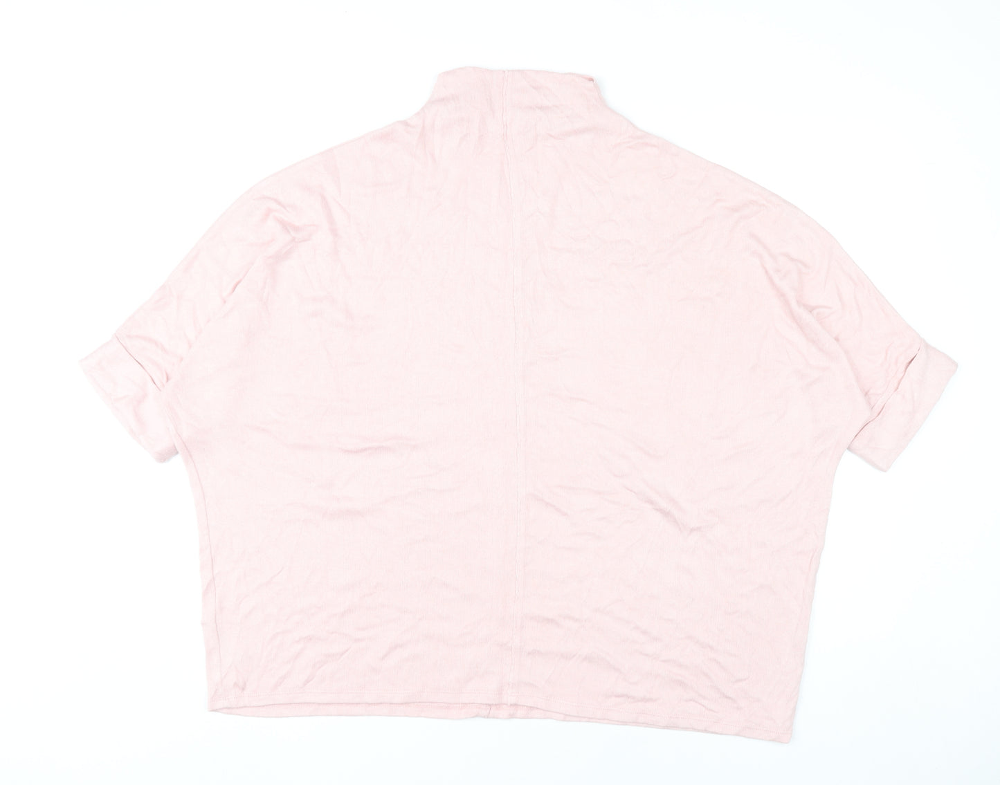 Apricot Womens Pink High Neck Relaxed Pullover Jumper Size 16