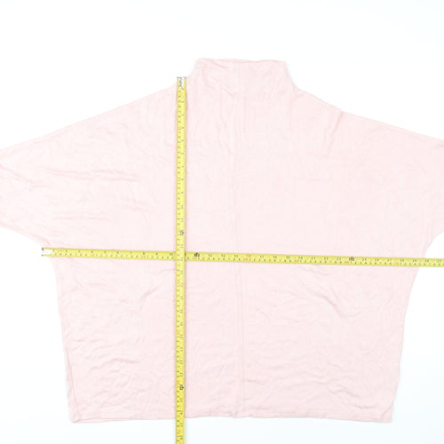 Apricot Womens Pink High Neck Relaxed Pullover Jumper Size 16