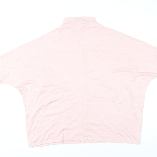Apricot Womens Pink High Neck Relaxed Pullover Jumper Size 16