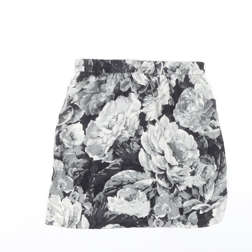 Zara Woman Silk Floral Skirt Women M Multicolour Short Pencil