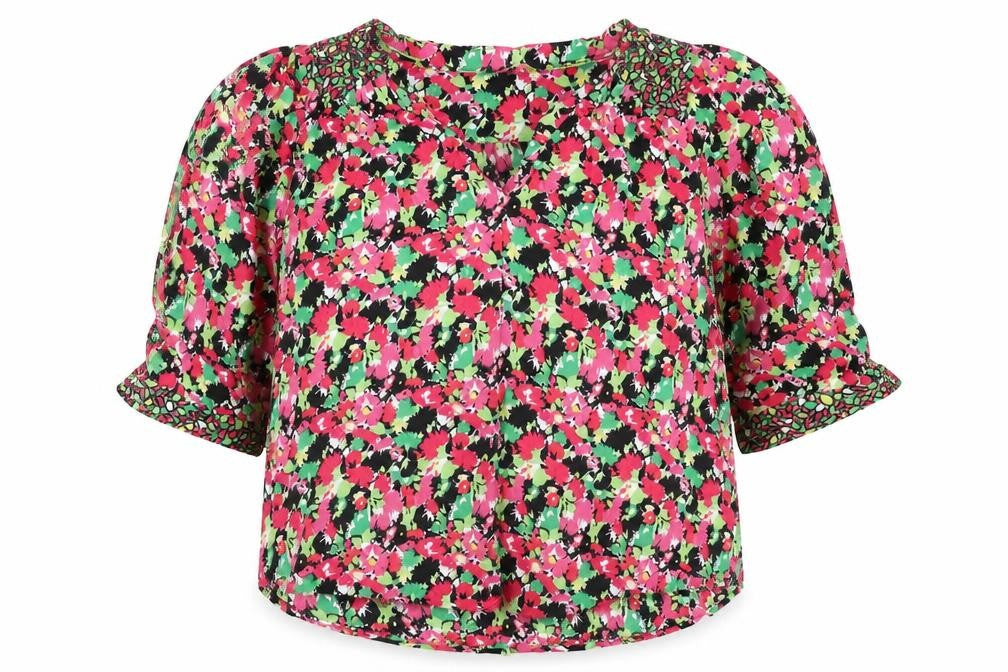 Front view of Next Women's Multicoloured Floral Viscose Tunic Blouse UK 16