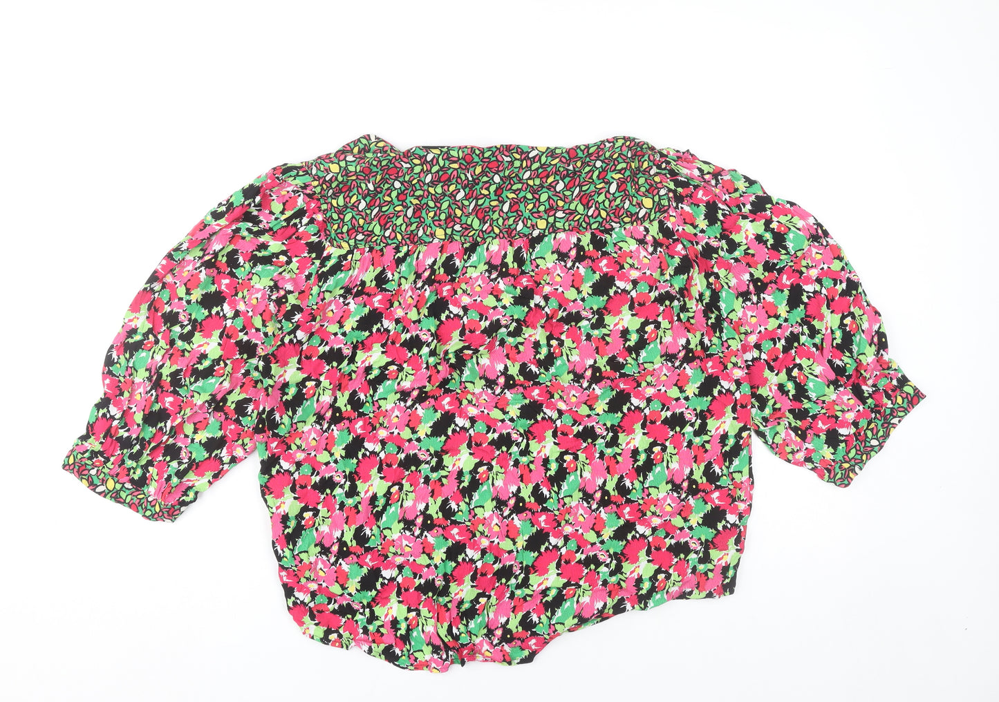 Next Women's Multicoloured Floral Viscose Tunic Blouse UK 16