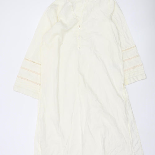 Khaadi Women’s Ivory Cotton Kaftan Dress Size 10 Casual Travel
