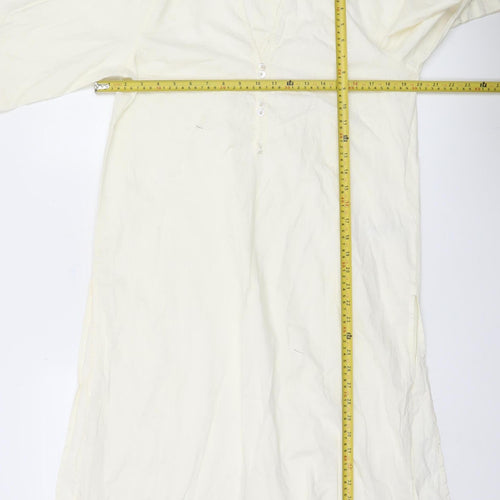 Khaadi Women’s Ivory Cotton Kaftan Dress Size 10 Casual Travel