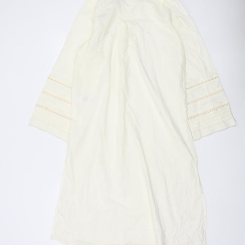 Khaadi Women’s Ivory Cotton Kaftan Dress Size 10 Casual Travel