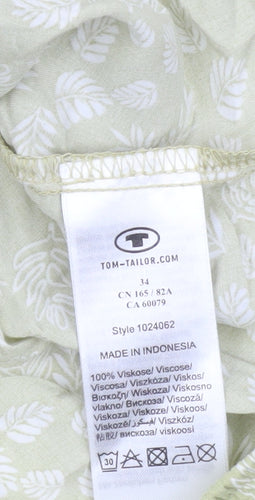 Tom Tailor Women’s Green Floral Viscose Tunic Blouse Size 6