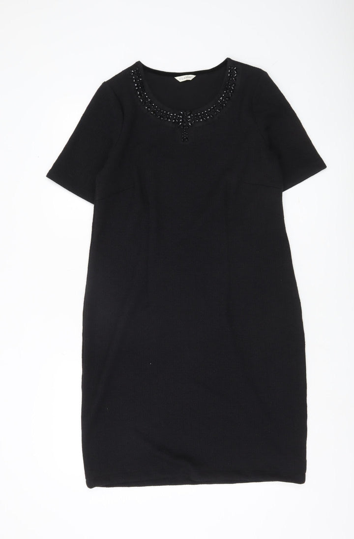 Marks and Spencer Women’s Black Beaded Sheath Dress Size 12