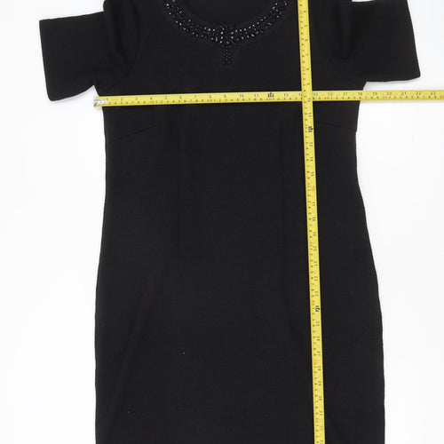 Marks and Spencer Women’s Black Beaded Sheath Dress Size 12