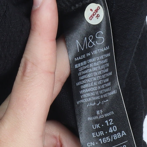 Marks and Spencer Women’s Black Beaded Sheath Dress Size 12