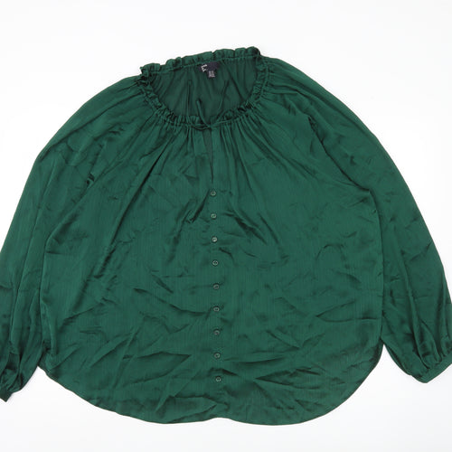 Friends Like These Women’s Green Size 20 Blouse Long Sleeve Button Front