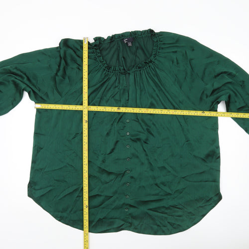 Friends Like These Women’s Green Size 20 Blouse Long Sleeve Button Front
