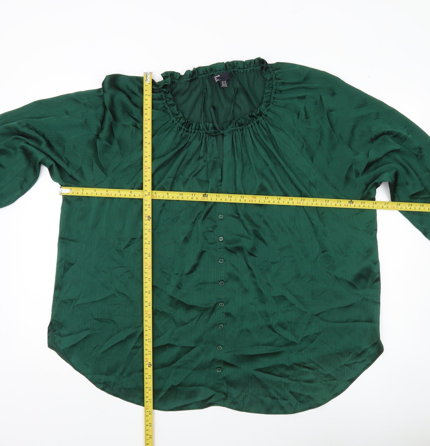 Friends Like These Women’s Green Size 20 Blouse Long Sleeve Button Front
