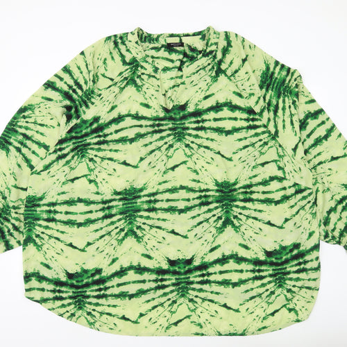 JD Williams Women’s Green Tie Dye Tunic Blouse Size 32 Long Sleeve