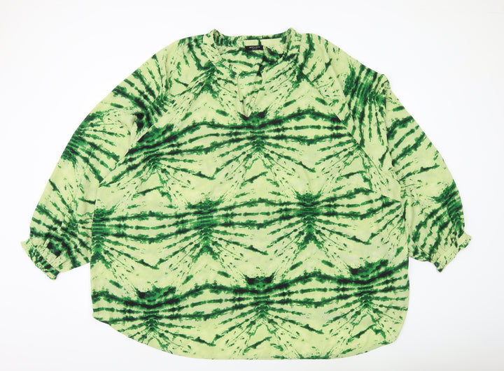 JD Williams Women’s Green Tie Dye Tunic Blouse Size 32 Long Sleeve