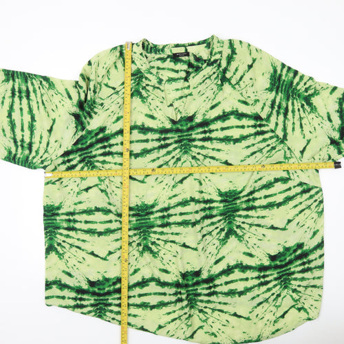 JD Williams Women’s Green Tie Dye Tunic Blouse Size 32 Long Sleeve
