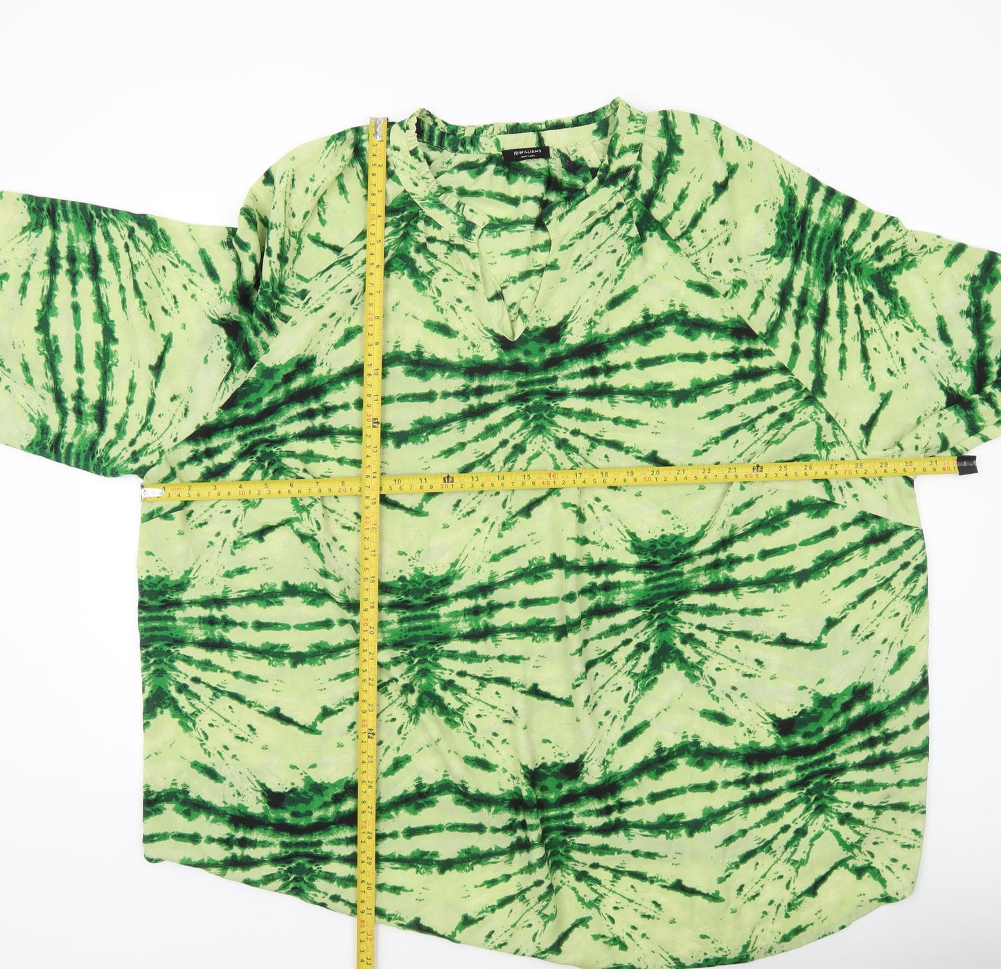JD Williams Women’s Green Tie Dye Tunic Blouse Size 32 Long Sleeve