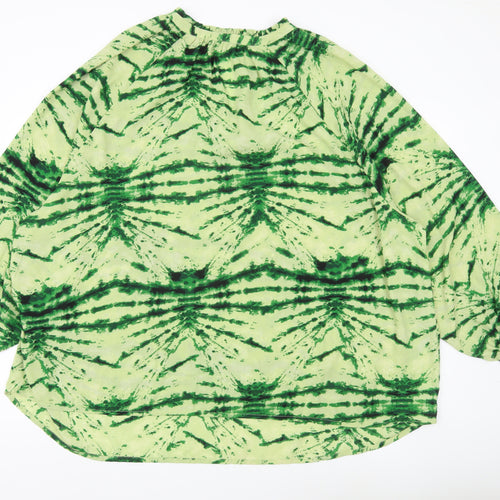 JD Williams Women’s Green Tie Dye Tunic Blouse Size 32 Long Sleeve