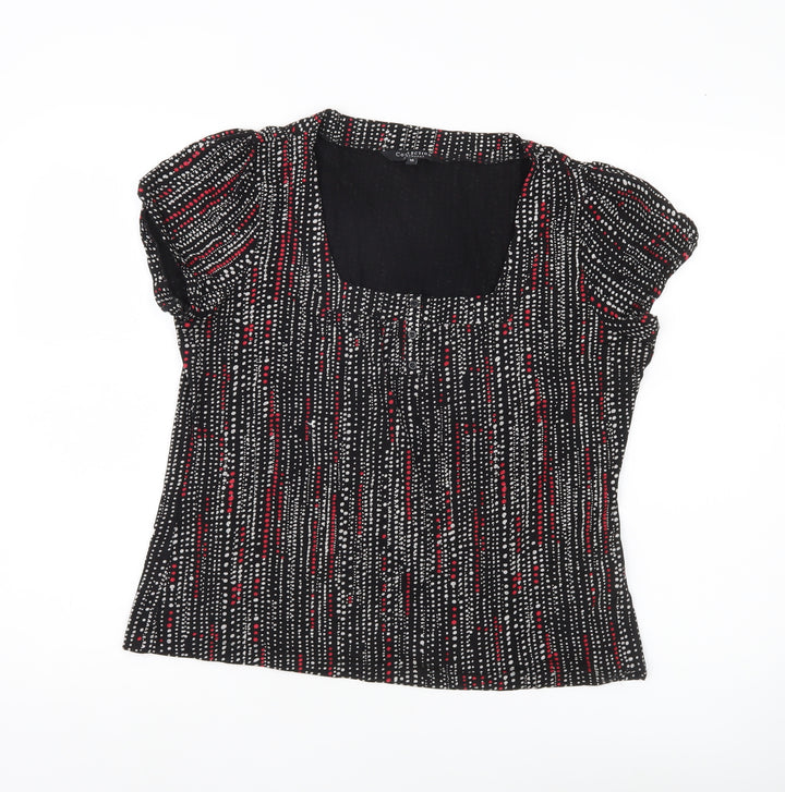 Debenhams Women’s Black Polka Dot Stretch Blouse Size 16