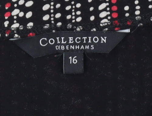 Debenhams Women’s Black Polka Dot Stretch Blouse Size 16