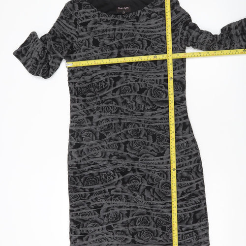 Phase Eight Women Black Size 12 Sheath Knee Length Floral Dress