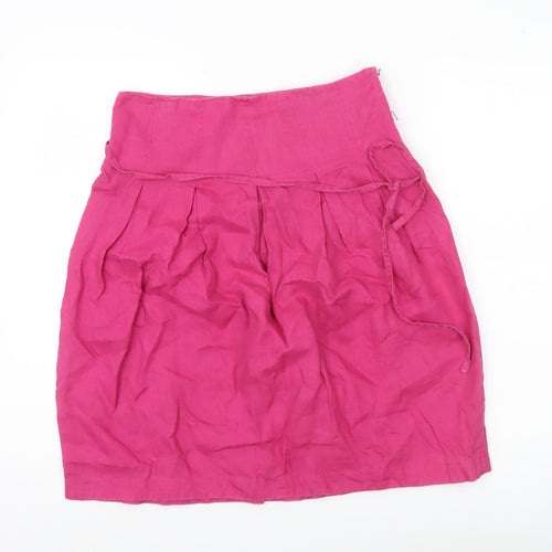 Great Plains Women’s Pink Linen Knee Length A-Line Skirt Size 8
