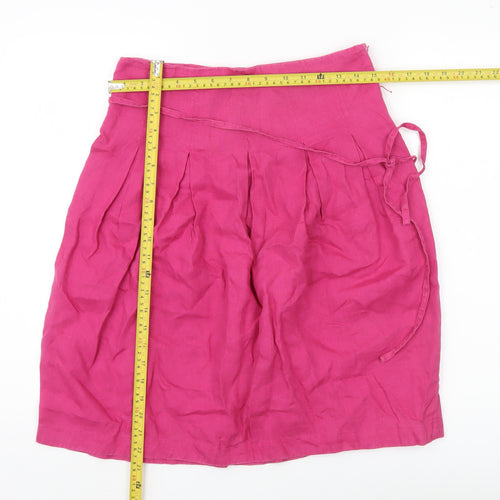 Great Plains Women’s Pink Linen Knee Length A-Line Skirt Size 8