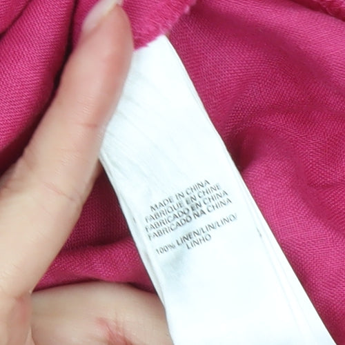 Great Plains Women’s Pink Linen Knee Length A-Line Skirt Size 8