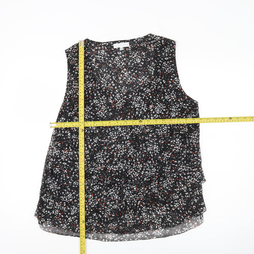 John Rocha Women’s Black Floral Sleeveless Tunic Blouse Size 16