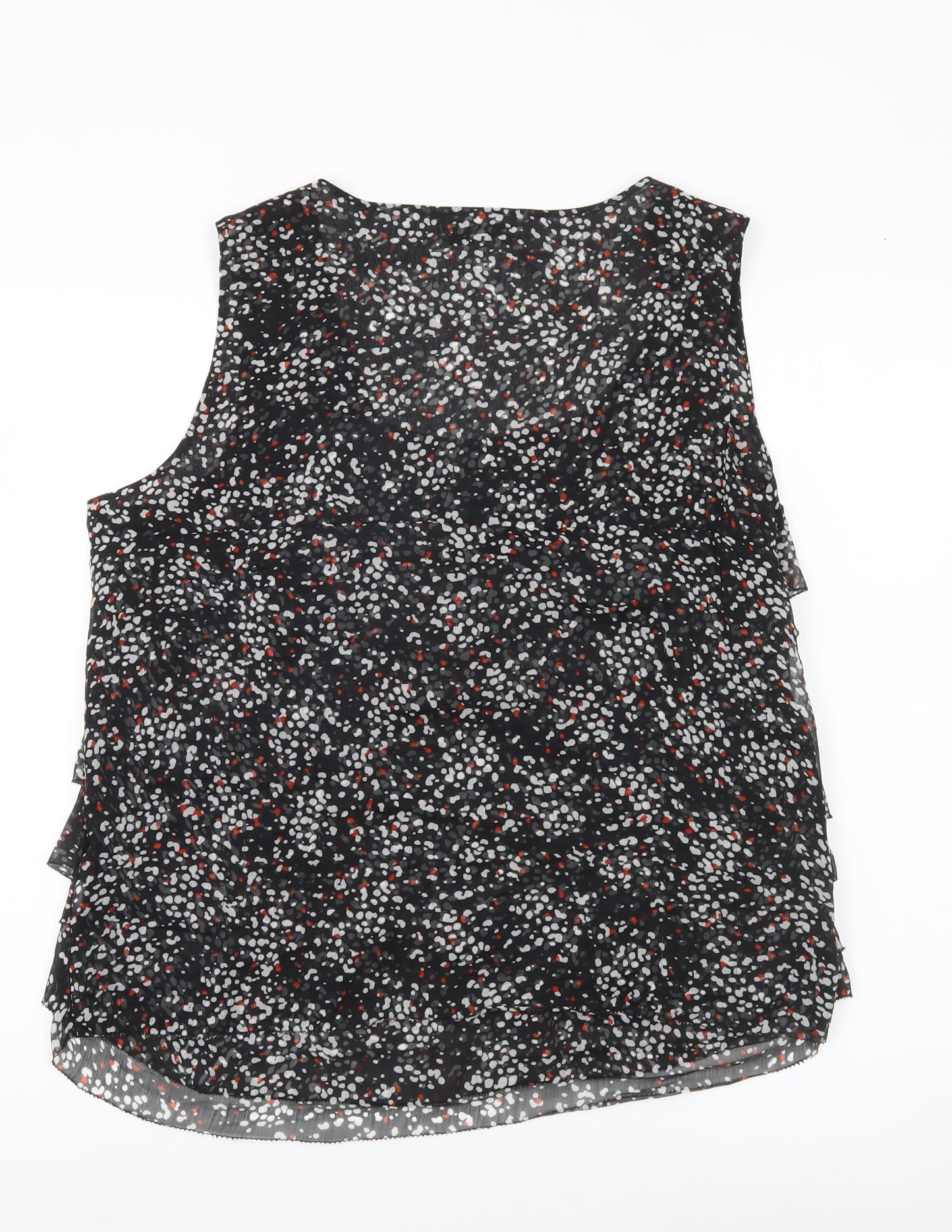 John Rocha Women’s Black Floral Sleeveless Tunic Blouse Size 16