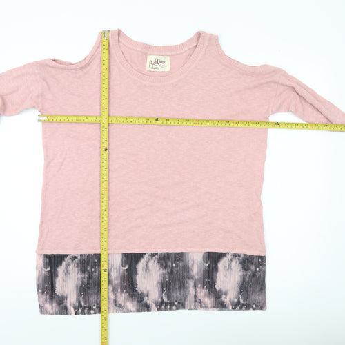 A Postcard From Brighton Womens Pink Cold Shoulder Knit Jumper Size S