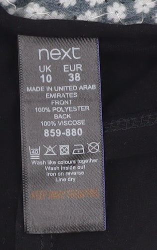 Next Womens Black Sequin Party T-Shirt UK 10 Short Sleeve