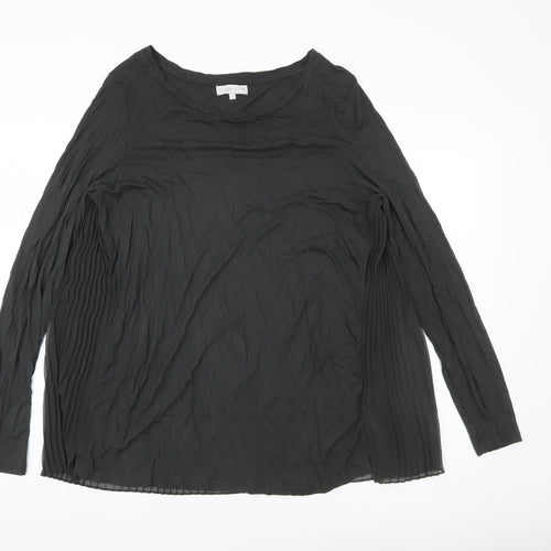 RJR John Rocha Women’s Black Tunic Blouse Size 12 Long Sleeve Pleated
