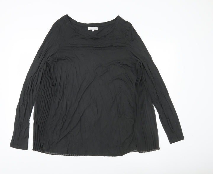 RJR John Rocha Women’s Black Tunic Blouse Size 12 Long Sleeve Pleated