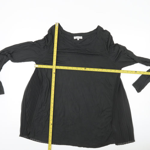 RJR John Rocha Women’s Black Tunic Blouse Size 12 Long Sleeve Pleated