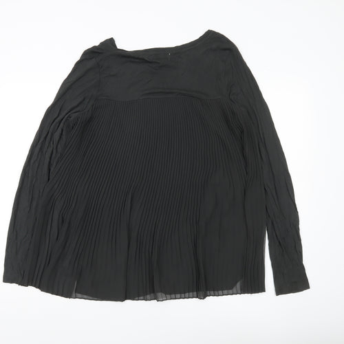 RJR John Rocha Women’s Black Tunic Blouse Size 12 Long Sleeve Pleated