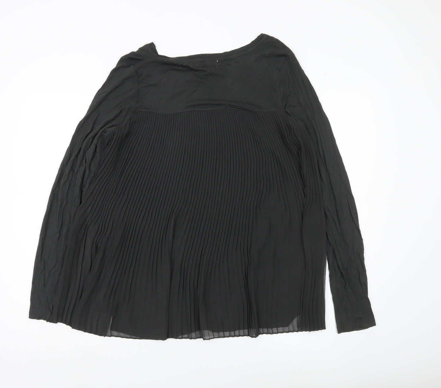 RJR John Rocha Women’s Black Tunic Blouse Size 12 Long Sleeve Pleated