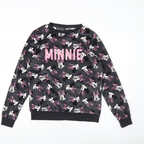 George Teens Black Minnie Mouse Sweatshirt Size 8-10 Regular