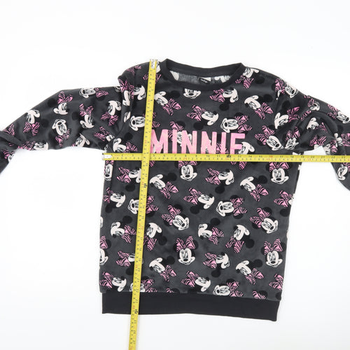 George Teens Black Minnie Mouse Sweatshirt Size 8-10 Regular