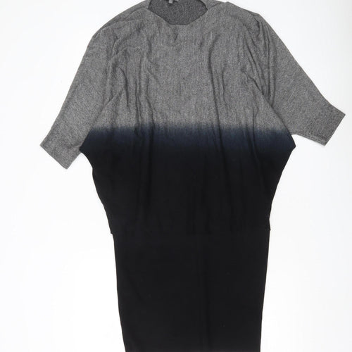 Phase Eight Women’s Grey Black Tunic Jumper Dress Size 12 Knit 3/4 Sleeve