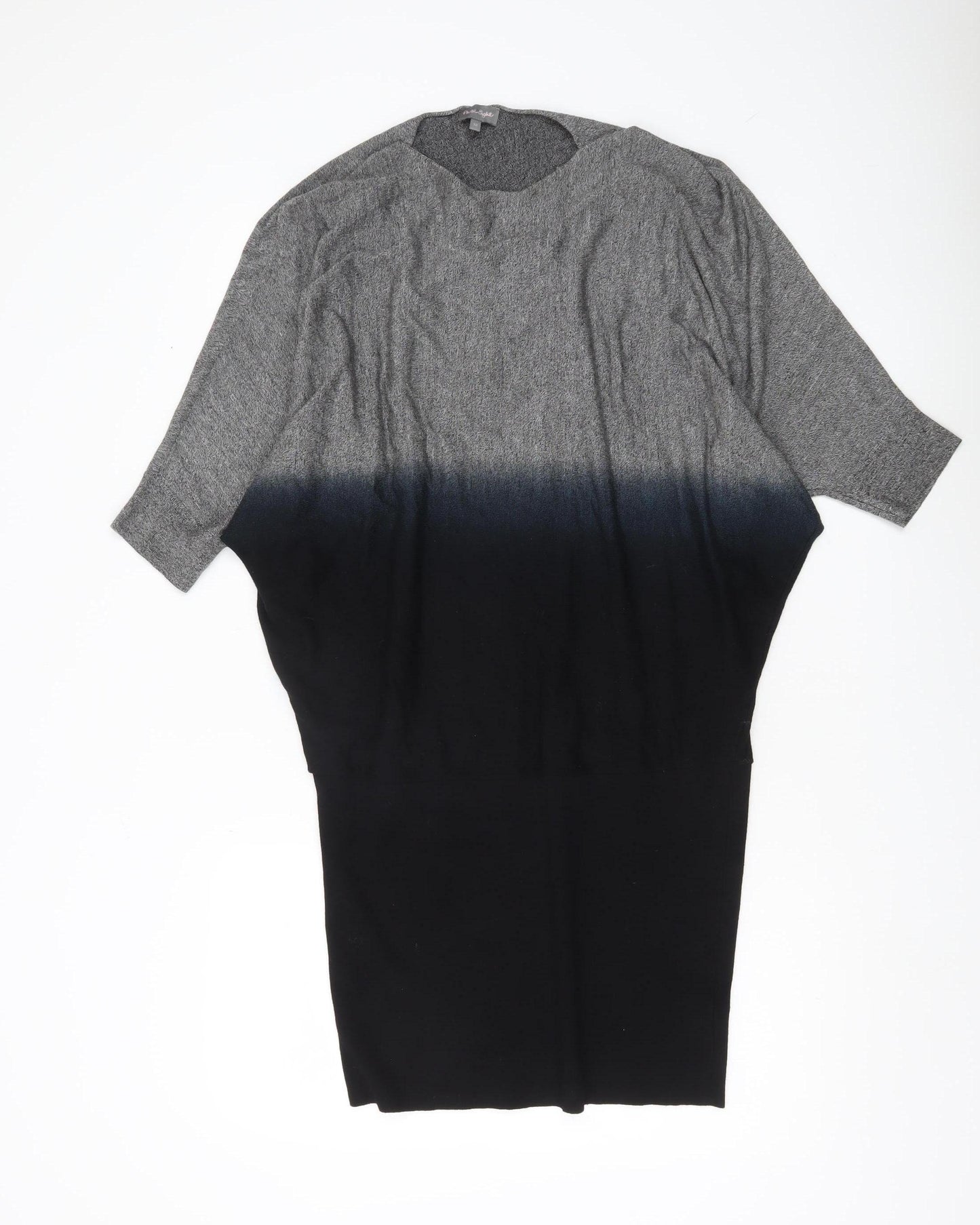 Phase Eight Women’s Grey Black Tunic Jumper Dress Size 12 Knit 3/4 Sleeve