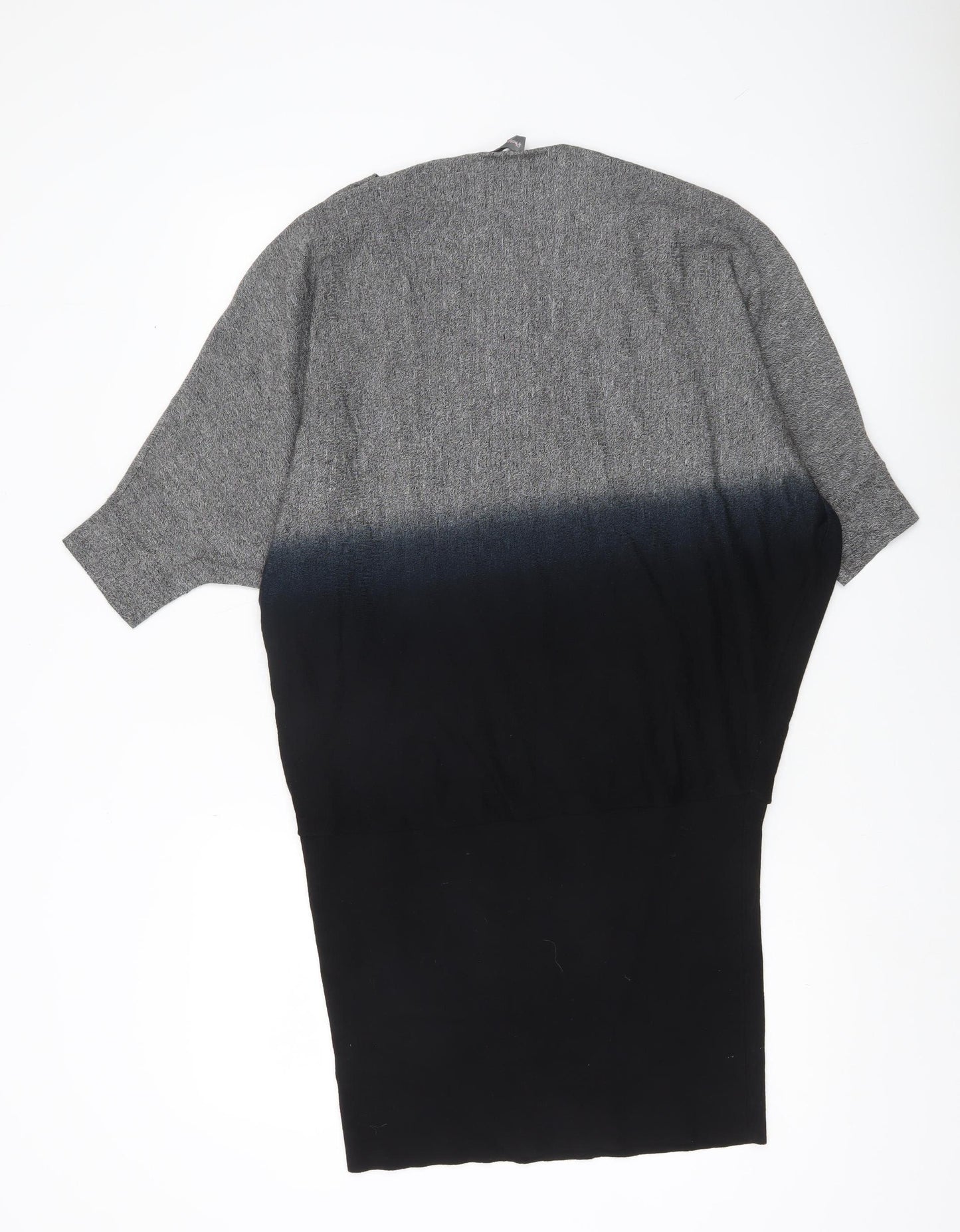 Phase Eight Women’s Grey Black Tunic Jumper Dress Size 12 Knit 3/4 Sleeve