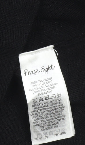 Phase Eight Women’s Grey Black Tunic Jumper Dress Size 12 Knit 3/4 Sleeve
