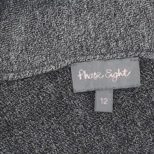 Phase Eight Women’s Grey Black Tunic Jumper Dress Size 12 Knit 3/4 Sleeve
