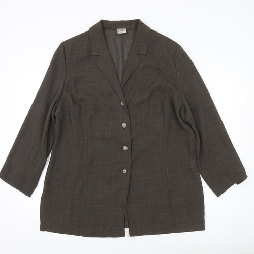 Vicini Women Brown Size 16 Single-Breasted Suit Jacket