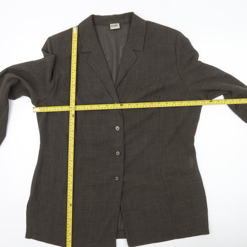 Vicini Women Brown Size 16 Single-Breasted Suit Jacket