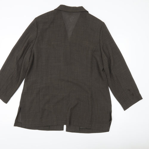 Vicini Women Brown Size 16 Single-Breasted Suit Jacket