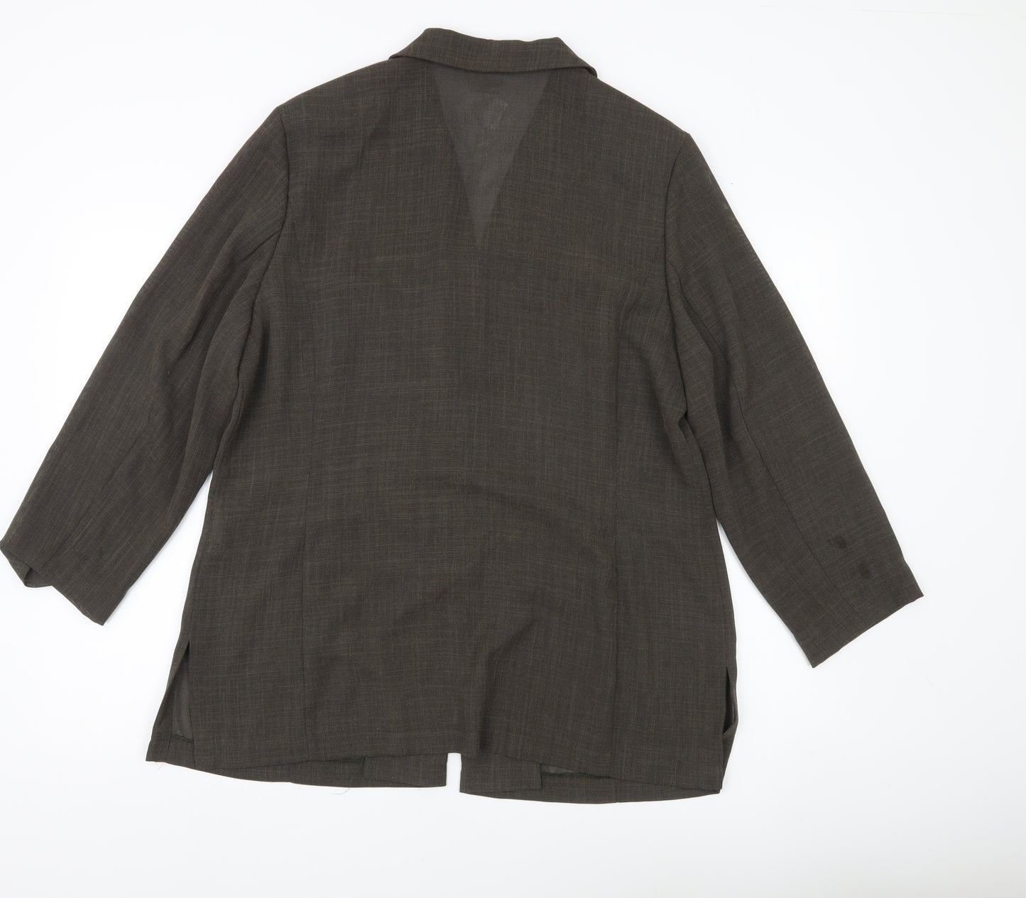 Vicini Women Brown Size 16 Single-Breasted Suit Jacket