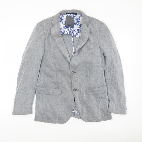 s.Oliver Men’s Grey 36R Suit Jacket Blazer Regular Fit Notch Lapel