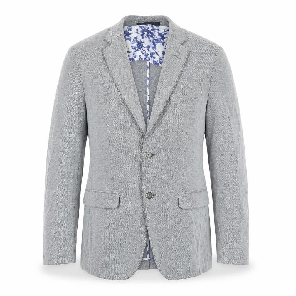 Front view of s.Oliver Men’s Grey 36R suit jacket Regular Fit Notch Lapel